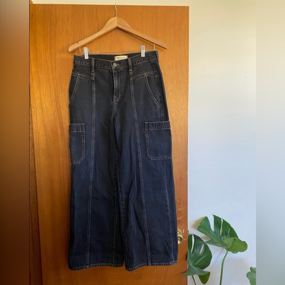 ACCEPTING REASONABLE OFFERS-NWOT Black Madewell Wide Leg Jeans *PETITE*